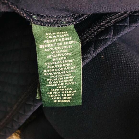 Ralph Lauren blue preppy office quilted viscose open front vest top medium - Picture 5 of 5